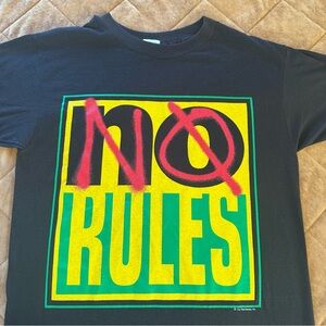 Vintage 80s Single Stitch T Shirt No Rules Skate Punk New Without Tags Mens Med